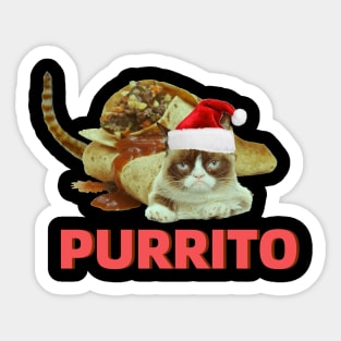 Funny Purrito Cat In Burrito Mexican Food Sticker